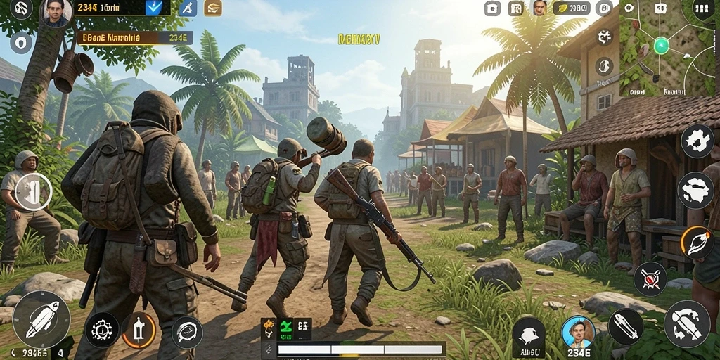 Screenshot dari gameplay 234E yang menampilkan interaksi karakter.