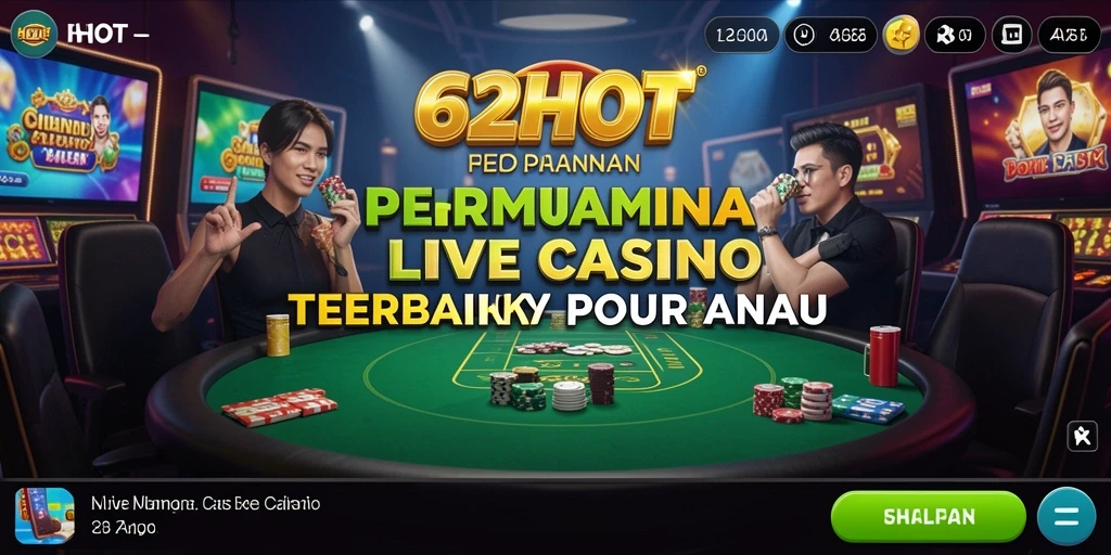 Tampilan menarik gameplay Live Casino di 62HOT