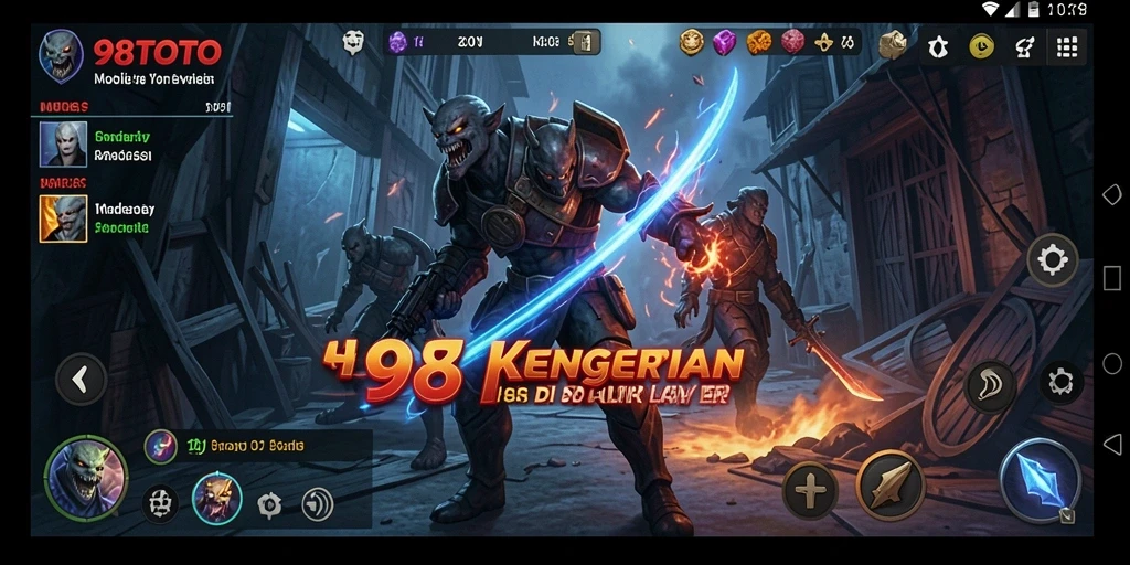 Gameplay mencekam dalam 98TOTO dengan suasana yang kegelapan.