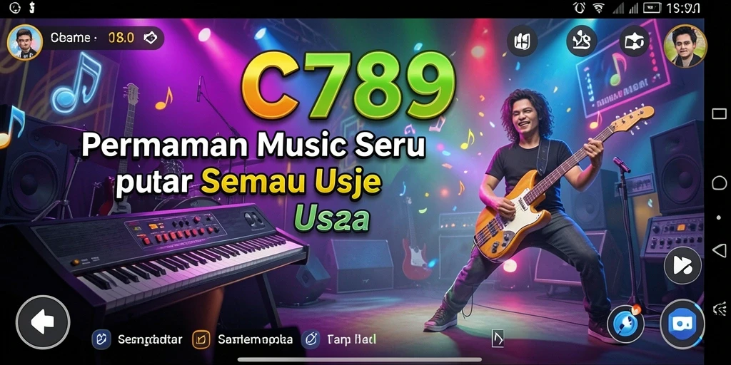 Gameplay seru C789 dengan interaksi musik yang menarik.