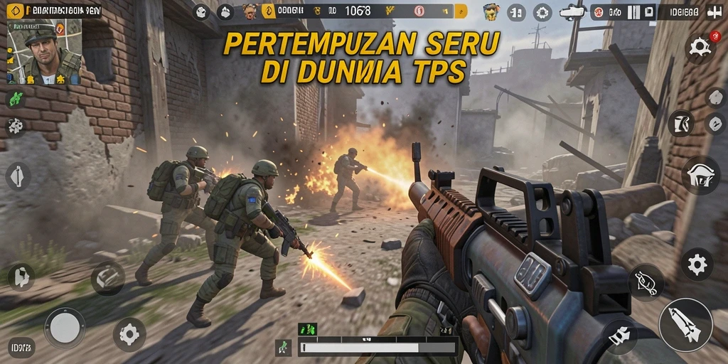 Screenshot utama ID678 menampilkan aksi seru dalam gameplay TPS.