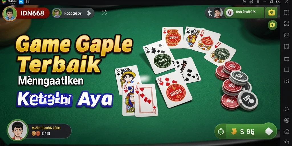 Screenshot gameplay IDN668 menunjukkan suasana seru permainan Gaple.