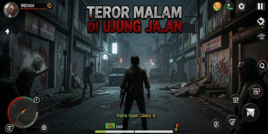 Screenshot menampilkan suasana mencekam dalam gameplay IND666.
