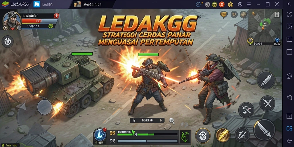 Tampilan aksi seru dalam game strategi LEDAKGG.