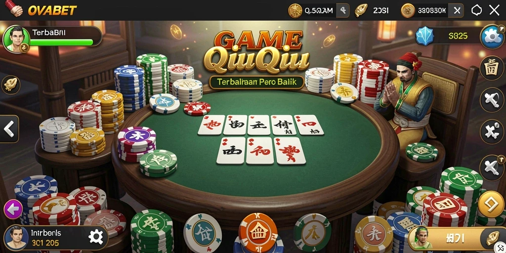 Screenshot gameplay OVABET yang menampilkan aksi seru QiuQiu.
