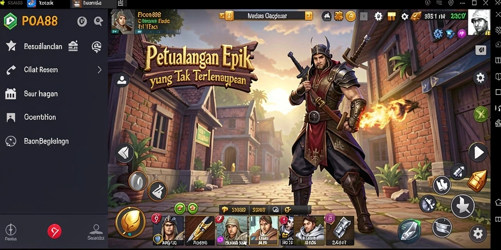 Tampilan gameplay epik dari POA88 yang penuh petualangan dan tantangan.