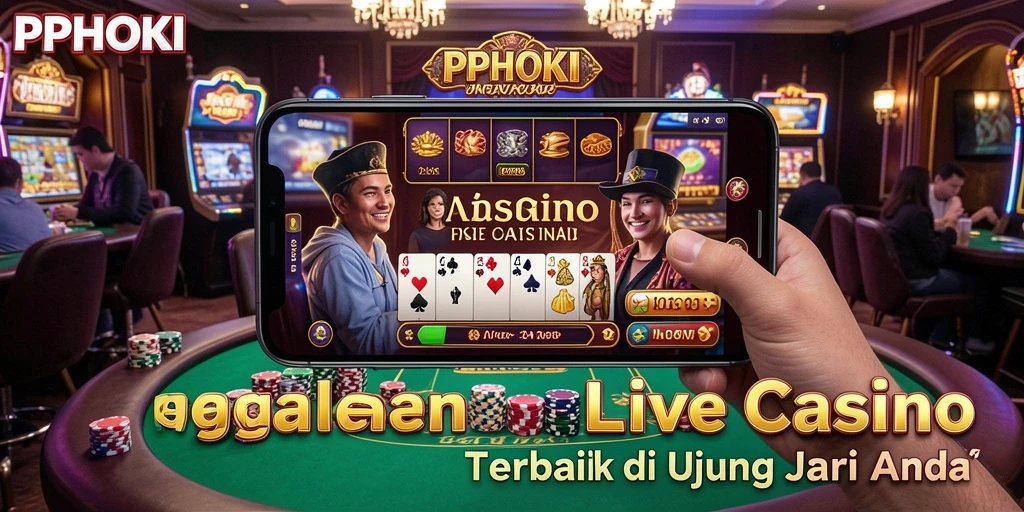 Screenshot gameplay PPHOKI menunjukkan dealer kasino yang profesional dan interaktif.