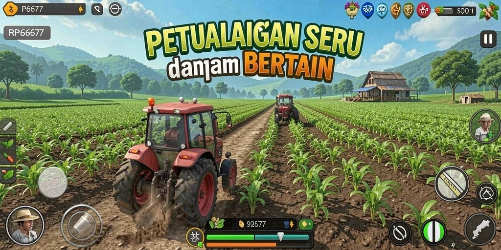 Tampilan gameplay RP6677 yang menarik dalam bercocok tanam.