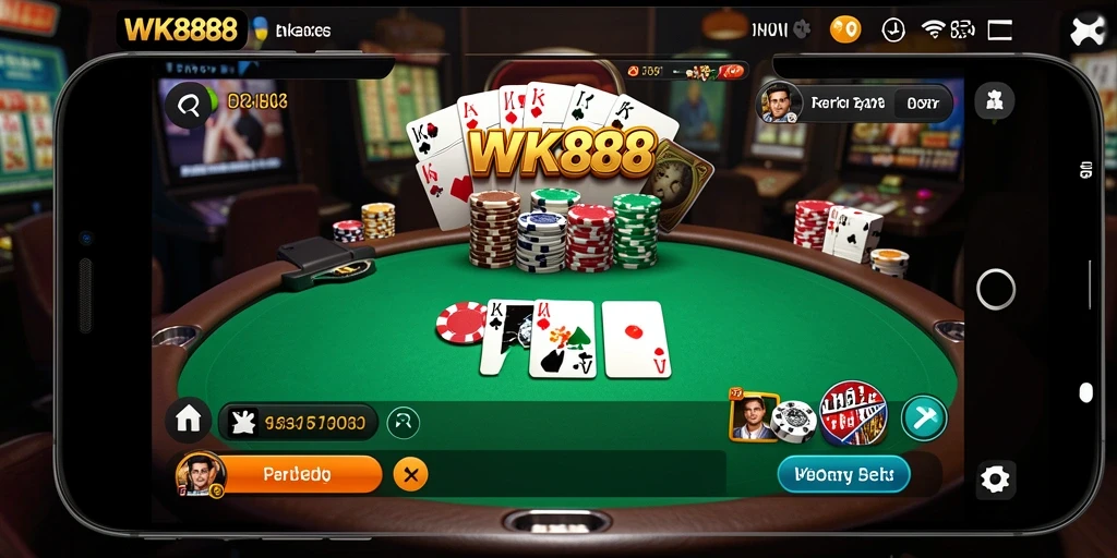 Tampilan gameplay seru dalam permainan Poker WK888.